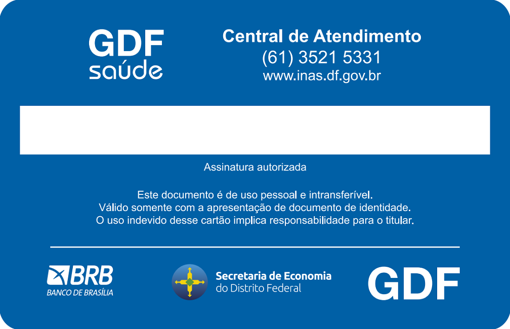 Verso da Carteirinha GDF Saúde